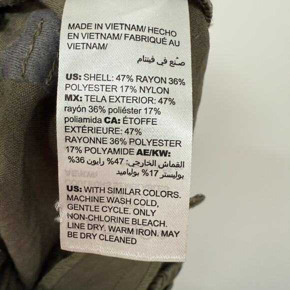 Chicos Casual Soft Utility Ankle Pants Women 4 Olive Green Belted Elastic Waist - Picture 8 of 9